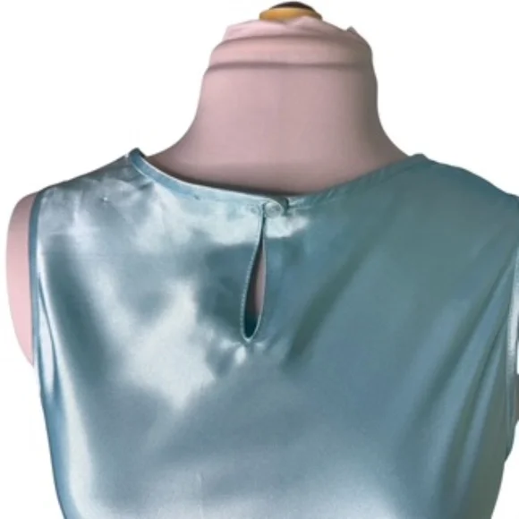 No Brand Label 2pc. Seafoam Green Embroidered Keyhole Back Sleepwear Size L - Picture 4 of 7